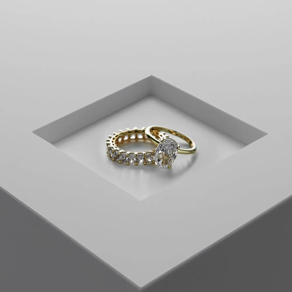 Dúo de anillos con cubic