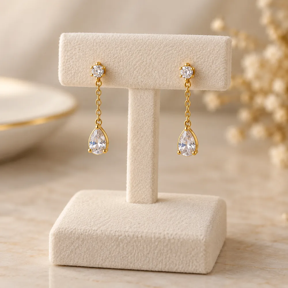 Aros colgantes con gota